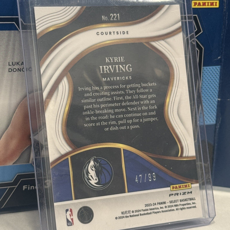 2023-24 Panini Select Kyrie Irving Courtside Cracked Ice Prizm /99 #221