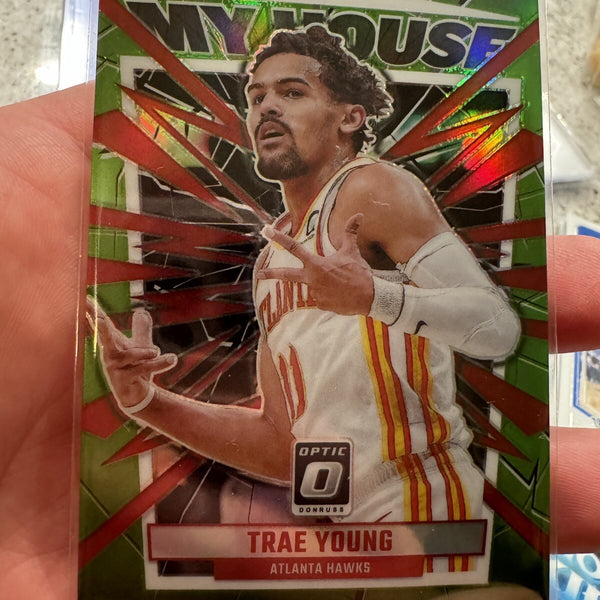 2023-24 Panini Optic Basketball #8 Trae Young My House Green Prizm /149