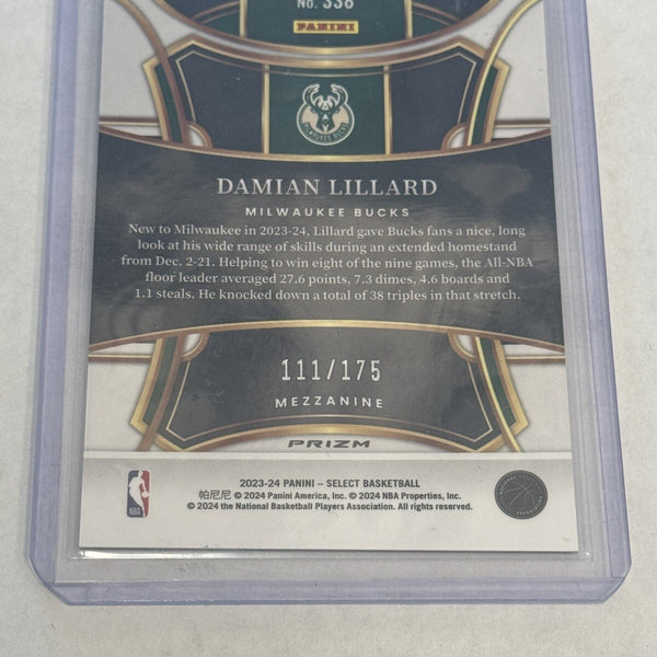 2023-24 Panini Select Basketball Damian Lillard Purple Mezzanine /175 338