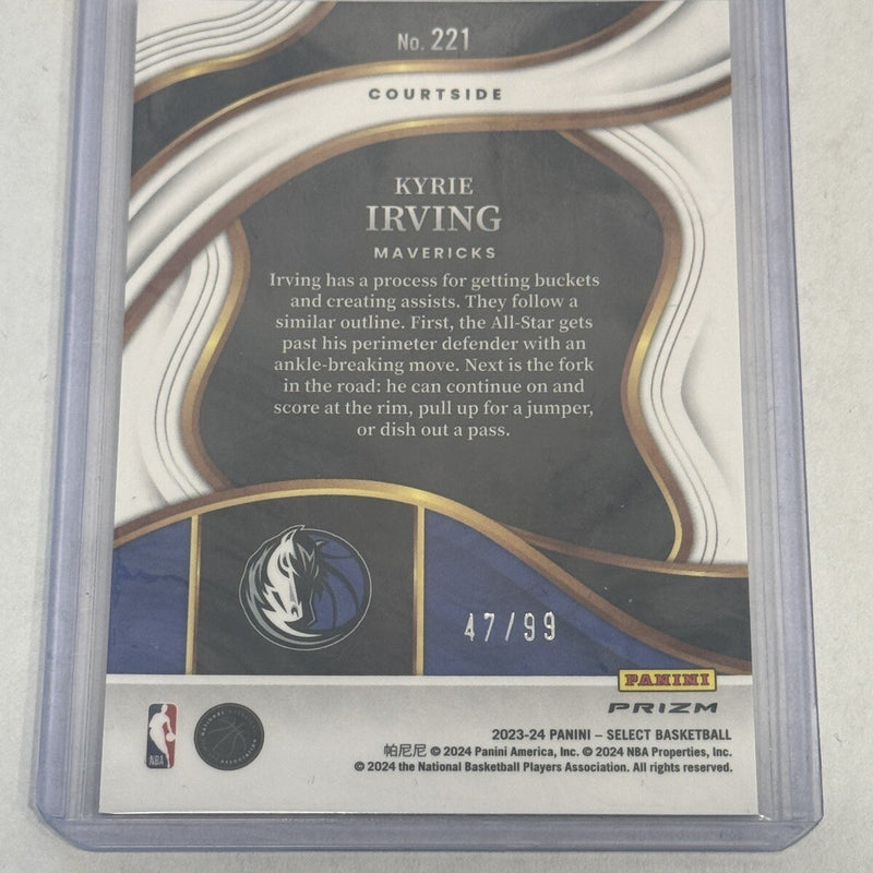 2023-24 Panini Select Kyrie Irving Courtside Cracked Ice Prizm /99 #221