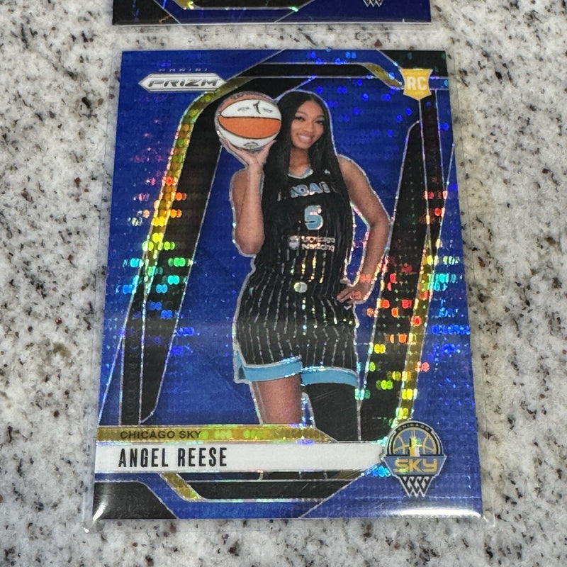 3 CARDS!!! Angel Reese WNBA Prizm Blue /199 Rookie RC 147 Sky clark numbered lot