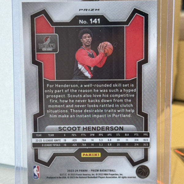2023-24 Panini Prizm Basketball Scoot Henderson Cracked Orange Ice RC Rookie SP