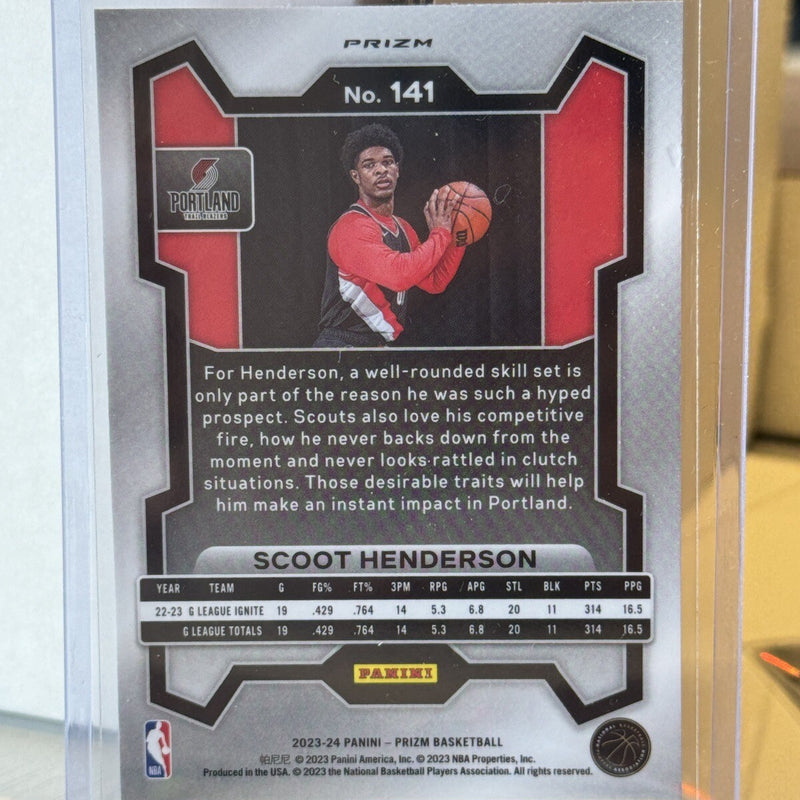 2023-24 Panini Prizm Basketball Scoot Henderson Cracked Orange Ice RC Rookie SP