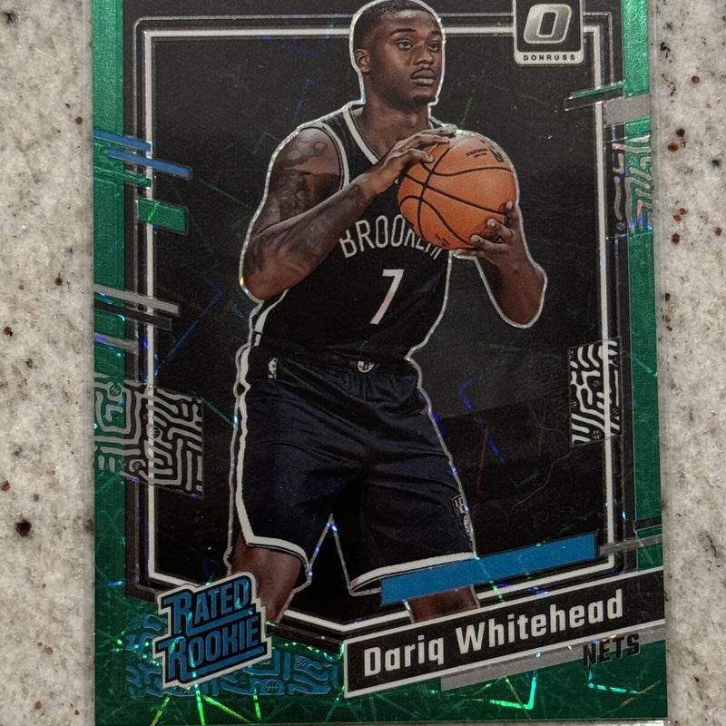 2023-24 Donruss Optic Dariq Whitehead Rated Rookie Green Laser #/49 SSP Nets