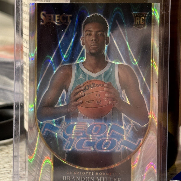 🔥2023-24 Select Brandon Miller Tectonic Neon Icons Prizm Rookie Hornets RC SP