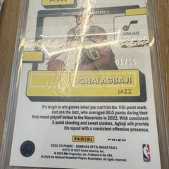 2023 Optic ROOKIE PRIZM NUMBERED /15 Ochai Agbaji Jazz 205 Pink Orange Holo