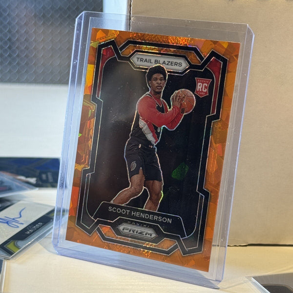 2023-24 Panini Prizm Basketball Scoot Henderson Cracked Orange Ice RC Rookie SP