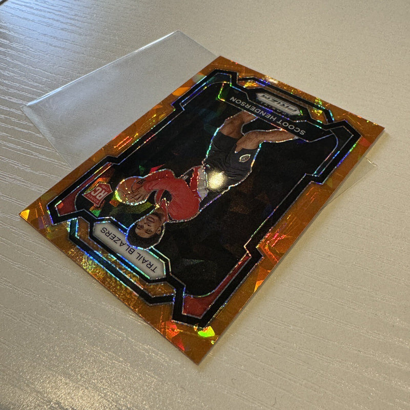 2023-24 Panini Prizm Basketball Scoot Henderson Cracked Orange Ice RC Rookie SP
