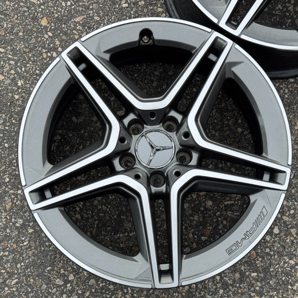 18 MERCEDES BENZ W205 C300 C350 C450 C43 AMG OEM FACTORY STOCK WHEELS RIMS 5x112