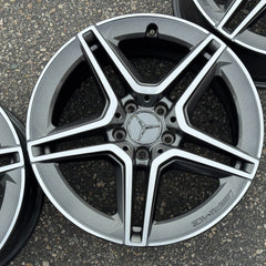 18 MERCEDES BENZ W205 C300 C350 C450 C43 AMG OEM FACTORY STOCK WHEELS RIMS 5x112