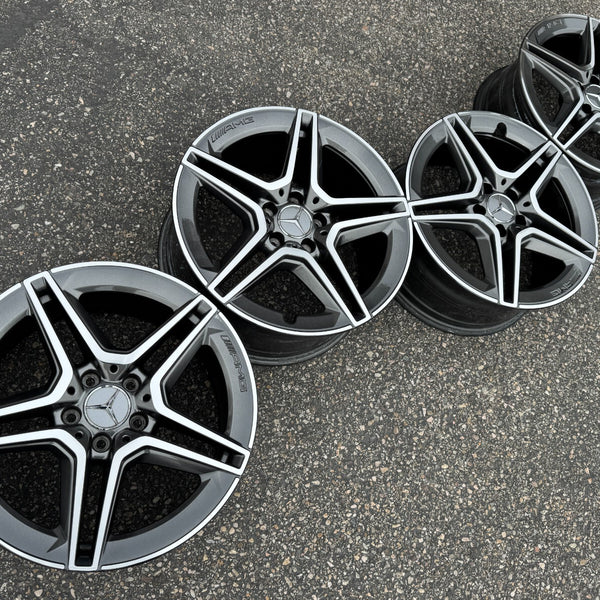 18 MERCEDES BENZ W205 C300 C350 C450 C43 AMG OEM FACTORY STOCK WHEELS RIMS 5x112