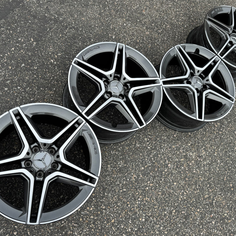 18 MERCEDES BENZ W205 C300 C350 C450 C43 AMG OEM FACTORY STOCK WHEELS RIMS 5x112