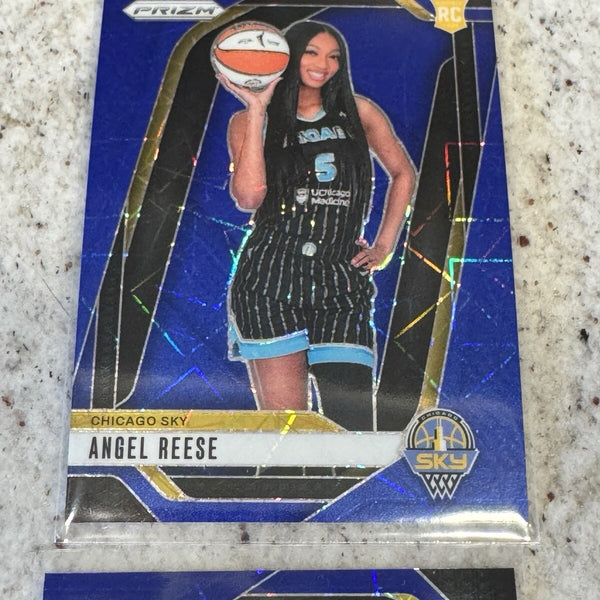 3 CARDS!!! Angel Reese WNBA Prizm Blue /199 Rookie RC 147 Sky clark numbered lot