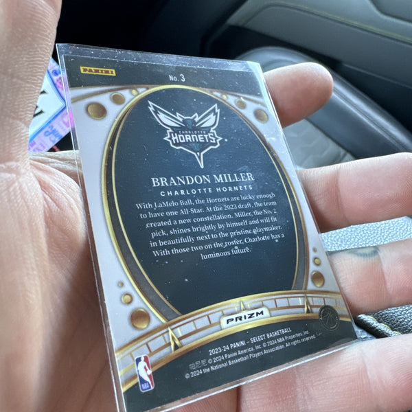 Brandon Miller Silver Select Lodestar Rookie Hornets Basketball Card Prizm 3