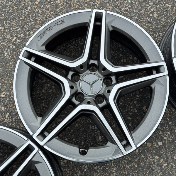18 MERCEDES BENZ W205 C300 C350 C450 C43 AMG OEM FACTORY STOCK WHEELS RIMS 5x112