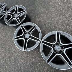 18 MERCEDES BENZ W205 C300 C350 C450 C43 AMG OEM FACTORY STOCK WHEELS RIMS 5x112