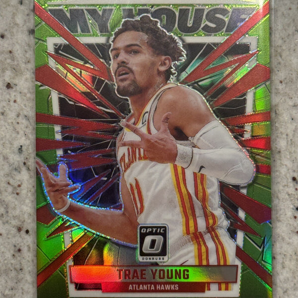 2023-24 Panini Optic Basketball #8 Trae Young My House Green Prizm /149