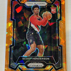 2023-24 Panini Prizm Basketball Scoot Henderson Cracked Orange Ice RC Rookie SP