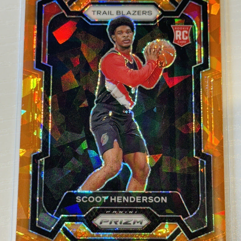 2023-24 Panini Prizm Basketball Scoot Henderson Cracked Orange Ice RC Rookie SP