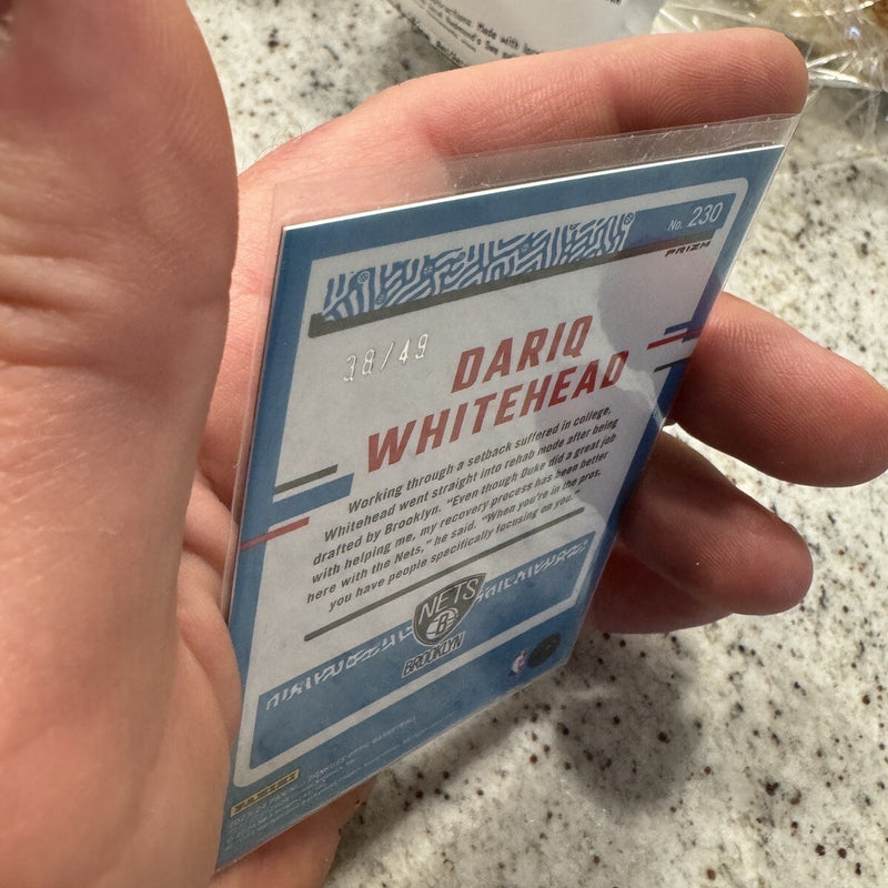 2023-24 Donruss Optic Dariq Whitehead Rated Rookie Green Laser #/49 SSP Nets