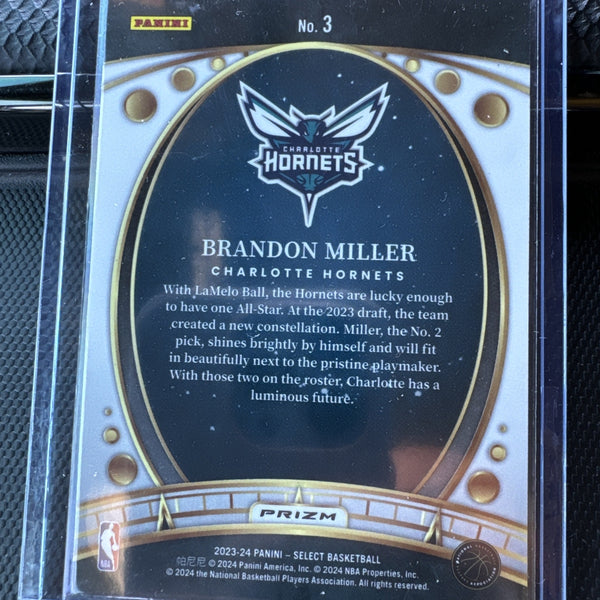 Brandon Miller Silver Select Lodestar Rookie Hornets Basketball Card Prizm 3