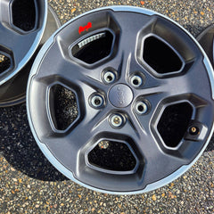 17 JEEP GLADIATOR RUBICON BLACK 392 5X127 OEM FACTORY STOCK WHEELS RIMS WRANGLER