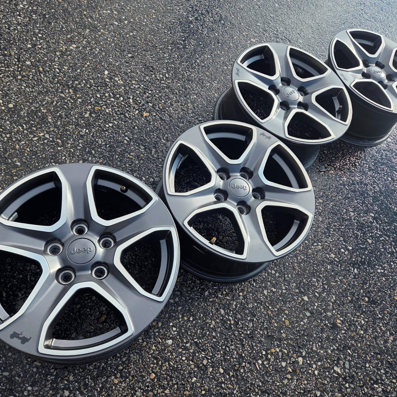 17 JEEP GLADIATOR RUBICON BLACK 392 5X127 OEM FACTORY STOCK WHEELS RIMS WRANGLER