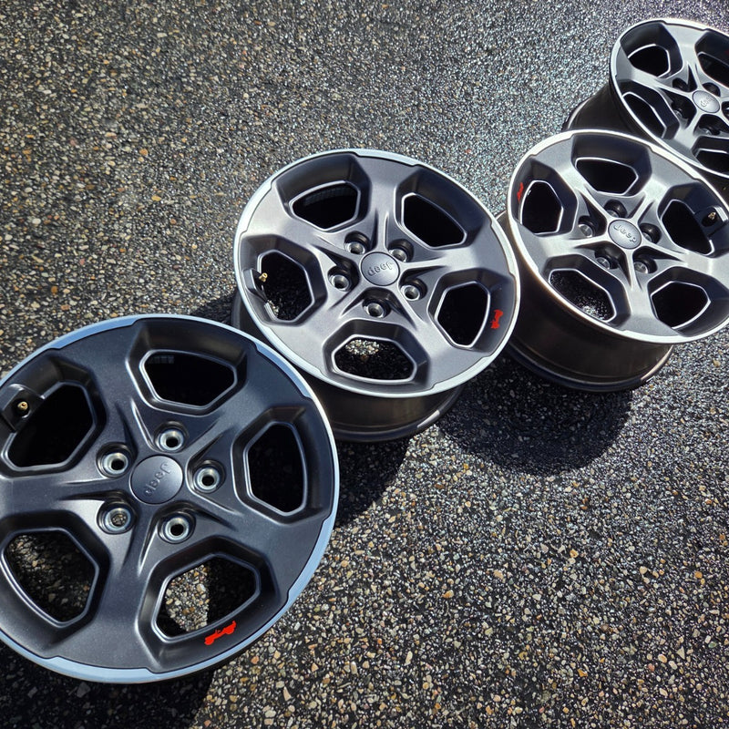 17 JEEP GLADIATOR RUBICON BLACK 392 5X127 OEM FACTORY STOCK WHEELS RIMS WRANGLER