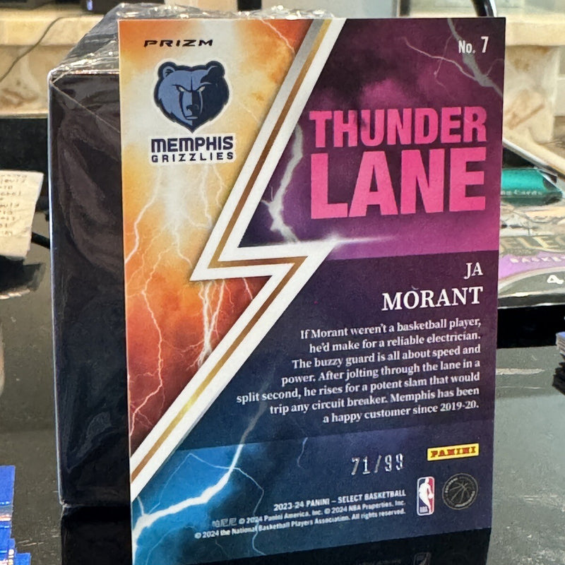 Ja Morant 2023-24 Panini Select Basketball Thunder Lane Pink Crack Ice /99